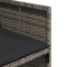 Set comedor de jardín con cojines 15 pzas ratán sintético gris