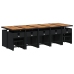 Set comedor de jardín con cojines 15 pzas ratán sintético negro