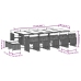 Set comedor de jardín con cojines 15 pzas ratán sintético negro