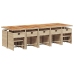 Set comedor de jardín con cojines 15 pzas ratán sintético beige