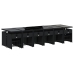 Set de muebles jardín 17 pzas con cojines ratán sintético negro