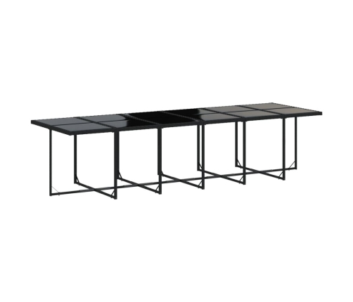 Set de muebles jardín 17 pzas con cojines ratán sintético negro