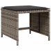 Set comedor de jardín 17 pzas y cojines ratán sintético gris