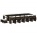 Set de muebles jardín 17 pzas y cojines ratán sintético marrón