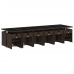 Set de muebles jardín 17 pzas y cojines ratán sintético marrón
