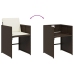 Set de muebles jardín 17 pzas y cojines ratán sintético marrón