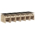 Set comedor de jardín 17 pzas con cojines ratán sintético beige