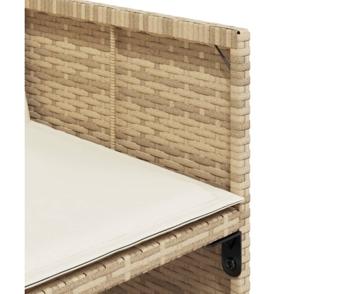 Set comedor de jardín 17 pzas con cojines ratán sintético beige