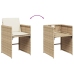 Set comedor de jardín 17 pzas con cojines ratán sintético beige