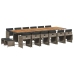 Set comedor de jardín 17 pzas y cojines ratán sintético gris