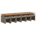 Set comedor de jardín 17 pzas y cojines ratán sintético gris