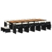 Set de muebles jardín 17 pzas con cojines ratán sintético negro