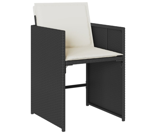 Set de muebles jardín 17 pzas con cojines ratán sintético negro