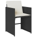 Set de muebles jardín 17 pzas con cojines ratán sintético negro