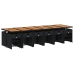 Set de muebles jardín 17 pzas con cojines ratán sintético negro
