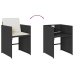 Set de muebles jardín 17 pzas con cojines ratán sintético negro
