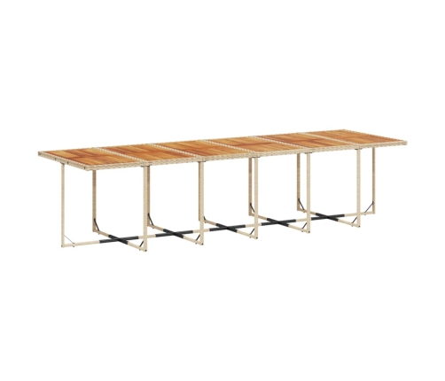 Set comedor de jardín 17 pzas con cojines ratán sintético beige