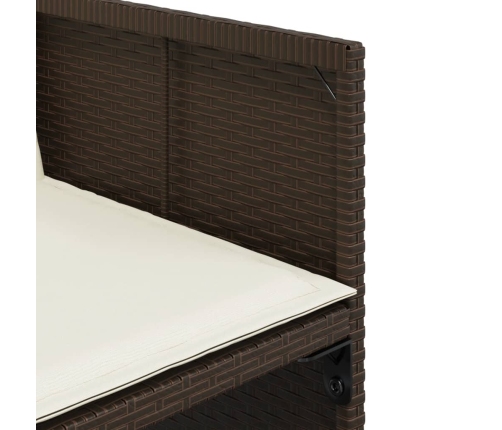 Set comedor para jardín 9 pzas y cojines ratán sintético marrón
