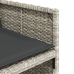 Set comedor de jardín 9 pzas cojines ratán sintético gris claro