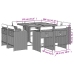 Set comedor jardín 9 pzas y cojines ratán sintético gris