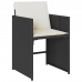 Set de comedor de jardín 9 pzas y cojines ratán sintético negro