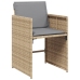 Set comedor de jardín 11 pzas con cojines ratán sintético beige