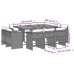 Set comedor de jardín 11 pzas con cojines ratán sintético beige