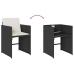 Set comedor de jardín con cojines 13 pzas ratán sintético negro