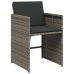 Set comedor de jardín con cojines 13 pzas ratán sintético gris