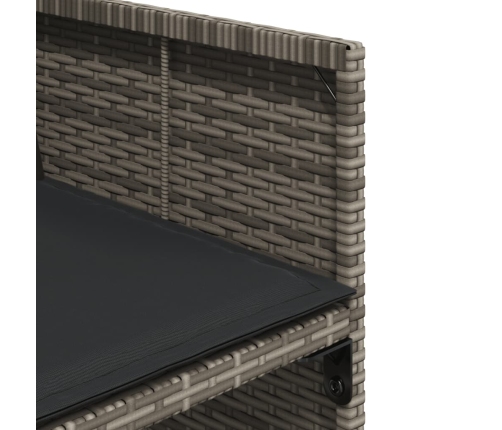 Set comedor de jardín con cojines 13 pzas ratán sintético gris