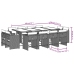 Set comedor de jardín con cojines 13 pzas ratán sintético gris