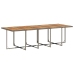 Set comedor de jardín con cojines 13 pzas ratán sintético gris