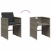 Set comedor de jardín con cojines 13 pzas ratán sintético gris