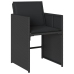 Set comedor de jardín con cojines 15 pzas ratán sintético negro
