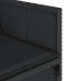 Set comedor de jardín con cojines 15 pzas ratán sintético negro