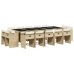 Set comedor de jardín con cojines 15 pzas ratán sintético beige