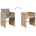 Set comedor de jardín con cojines 15 pzas ratán sintético beige