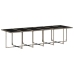 Set comedor de jardín 17 pzas y cojines ratán sintético gris