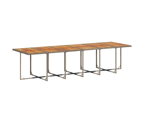 Set comedor de jardín 17 pzas y cojines ratán sintético gris