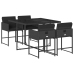 Set de muebles jardín 5 pzas con cojines ratán sintético negro