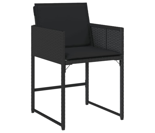 Set de muebles jardín 5 pzas con cojines ratán sintético negro