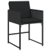 Set de muebles jardín 5 pzas con cojines ratán sintético negro