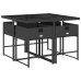 Set de muebles jardín 5 pzas con cojines ratán sintético negro