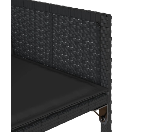 Set de muebles jardín 5 pzas con cojines ratán sintético negro