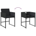 Set de muebles jardín 5 pzas con cojines ratán sintético negro
