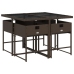 Set comedor de jardín 5 piezas y cojines ratán sintético marrón