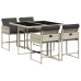 Set comedor de jardín 5 pzas cojines ratán sintético gris claro