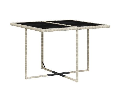 Set comedor de jardín 5 pzas cojines ratán sintético gris claro