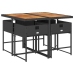 Set de muebles jardín 5 pzas con cojines ratán sintético negro