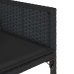 Set de comedor de jardín 7 pzas y cojines ratán sintético negro